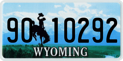 WY license plate 9010292
