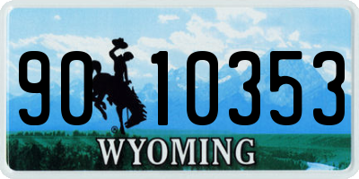 WY license plate 9010353