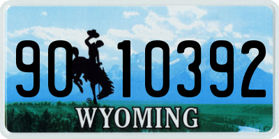 WY license plate 9010392