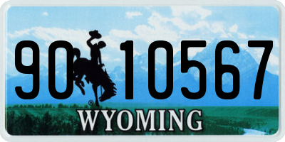 WY license plate 9010567