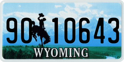 WY license plate 9010643