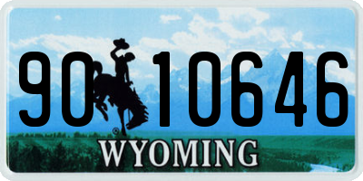 WY license plate 9010646
