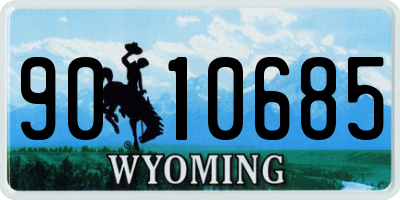 WY license plate 9010685