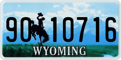 WY license plate 9010716