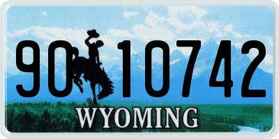 WY license plate 9010742