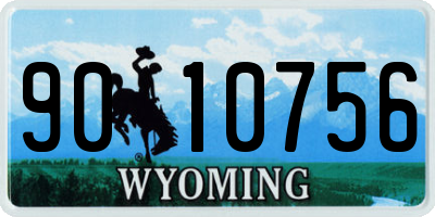 WY license plate 9010756