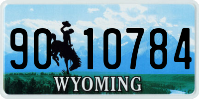 WY license plate 9010784