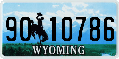 WY license plate 9010786