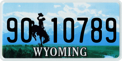 WY license plate 9010789