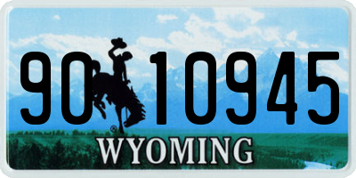 WY license plate 9010945