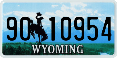 WY license plate 9010954
