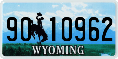 WY license plate 9010962