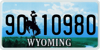 WY license plate 9010980
