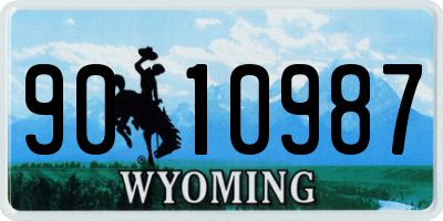 WY license plate 9010987