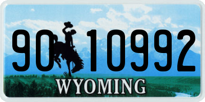 WY license plate 9010992