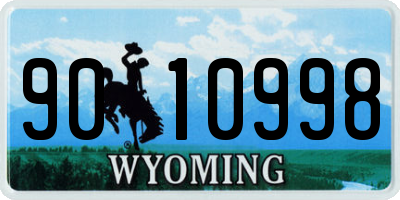 WY license plate 9010998
