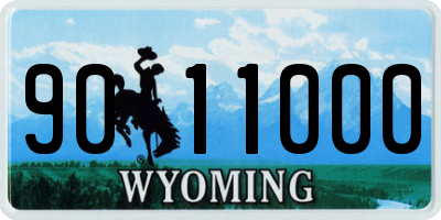 WY license plate 9011000