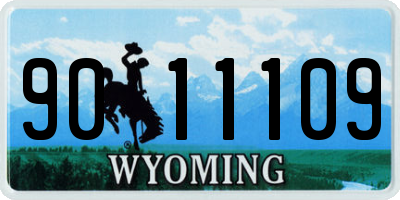 WY license plate 9011109