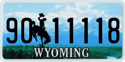WY license plate 9011118