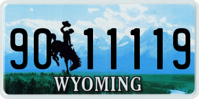 WY license plate 9011119