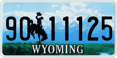 WY license plate 9011125