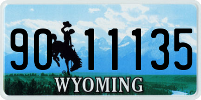 WY license plate 9011135