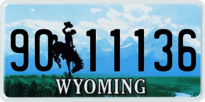 WY license plate 9011136