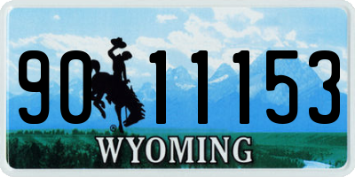 WY license plate 9011153