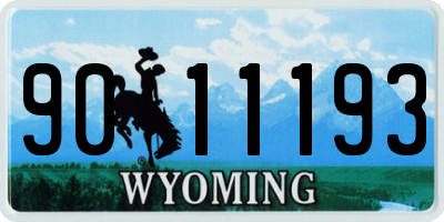WY license plate 9011193