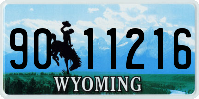 WY license plate 9011216