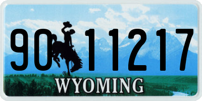 WY license plate 9011217