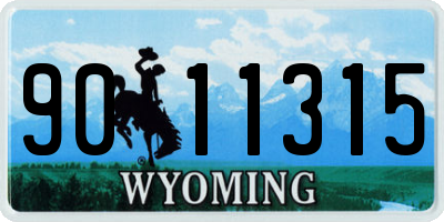 WY license plate 9011315