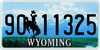WY license plate 9011325