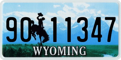 WY license plate 9011347