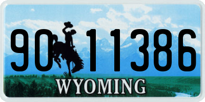 WY license plate 9011386
