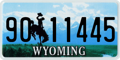 WY license plate 9011445
