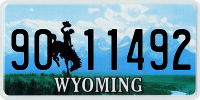 WY license plate 9011492