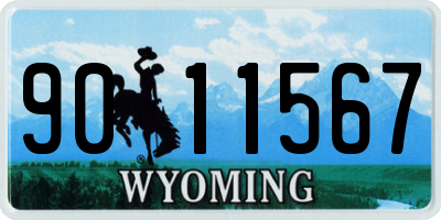 WY license plate 9011567