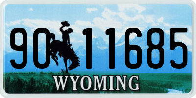 WY license plate 9011685
