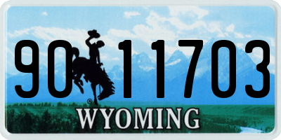 WY license plate 9011703
