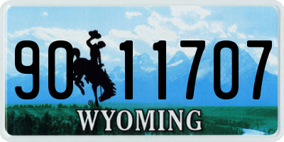 WY license plate 9011707