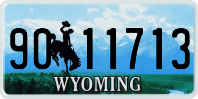 WY license plate 9011713