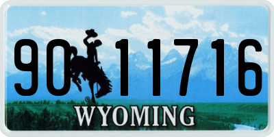 WY license plate 9011716