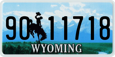 WY license plate 9011718