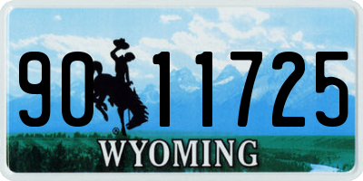 WY license plate 9011725