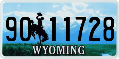 WY license plate 9011728