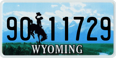 WY license plate 9011729