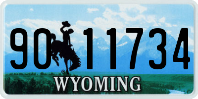 WY license plate 9011734