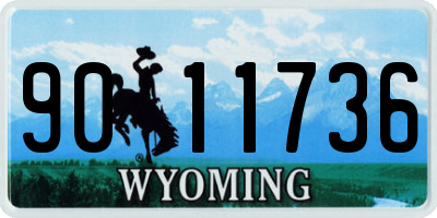 WY license plate 9011736