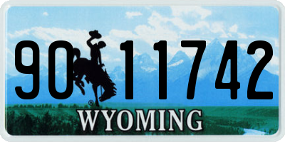 WY license plate 9011742